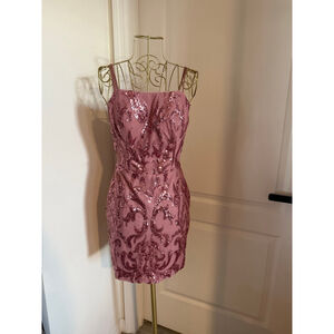 Women's Unbranded Pink Sequin Mini Dress Size 2